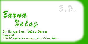 barna welsz business card